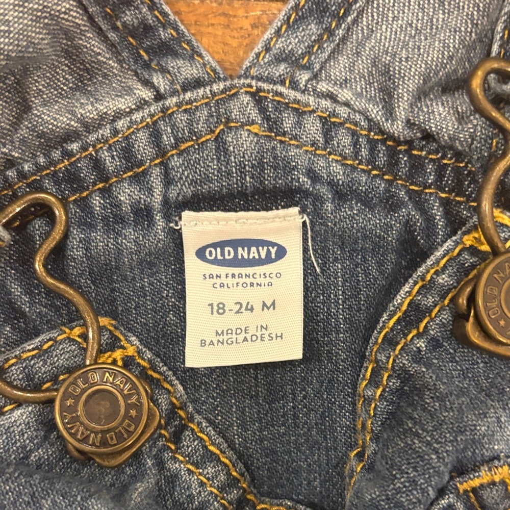 Old Navy Classic Blue Kids Overalls - Picture 2 of 3